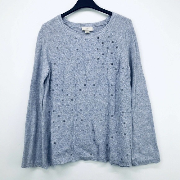 LOFT Sweaters - Loft Women's M Sweater Knit Textured Purple Pullover Winter Cotton Blend NWT O39